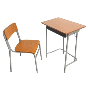 Modern Secondary Stackable Primary Study School Furniture Manufacturers Single Sea Student Table Desks and Chairs Set School