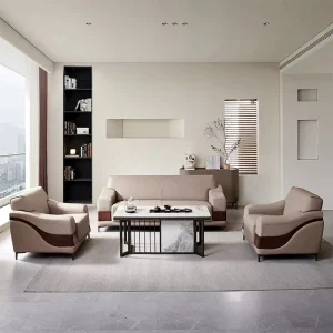 Modern Sectional Office Sofa Chairs Set Small Leather Couch for Home Office Living Room Bedroom Reception Waiting Area Lounge