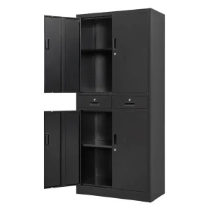 Modern Secure 2 Drawer Metal File Cabinet Lateral or Vertical Style Shelves Included for Home Office or Hospital Use