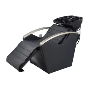 Modern Shampoo Bowl Bed Styling Salon Furniture Black Electric Shampoo Chair