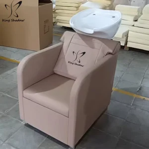 Modern Shampoo Bowls and Chairs Shampoo Sofa Chair with Ceramic Basin for Hair Salon Furniture