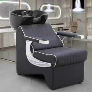 Modern Shampoo Chair for Hair Salons Shampoo Bed Black Ceramic Sink for Hair Salon Spa Beauty Salon