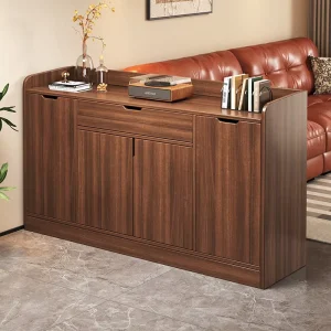 Modern Shoe Rack Cabinet with Drawers and Doors Large Capacity Shoe Display Cabinet for Entryway Apartment Living Room