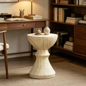 Modern Side Table Decorative End Table Nightstand Storage for Living Room Patio Courtyard Villa Entry Hotel Use MgO Material