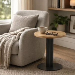 Modern Side Table by the Sofa Low Moq Custom Side Table Circular One Legged Side Table for Curved Sofa