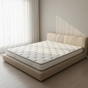 Modern Silver Grey Hybrid Mattress Octagonal Tufted Surface Pocket Spring Bed Mattress Queen Size Factory