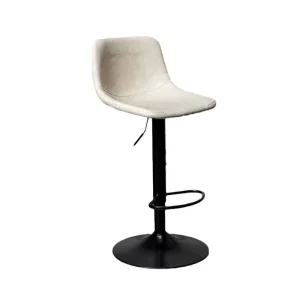 Modern Simple Backrest Metal Bar Stool with Lifting Rotating Pedestal Base Armrest Light Luxury Home Commercial Use High Stool