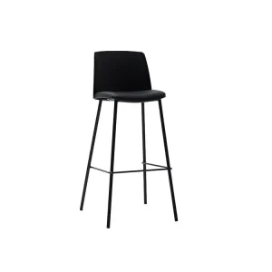 Modern Simple Bar Stool High Chairs with Backrest Plastic Leisure Seat Metal Leg High Stools for Home Hotel Restaurant Cafe