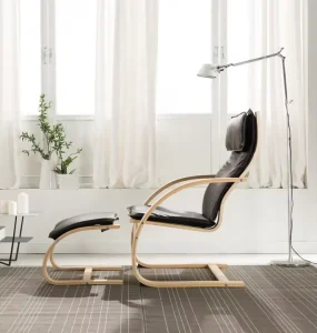 Modern Simple Bentwood Leisure Chair with Solid Wood Frame for Living Room Apartment Outdoor Use Home Hotel Chaise Lounge