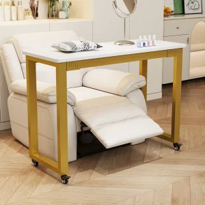 Modern Simple Black White Wooden Manicure Table and Chair Set Luxury Mobile Nail Table with Wheesl Beauty Salon Nail Table Desk