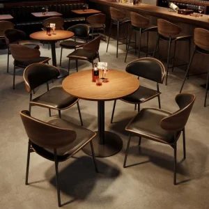 Modern Simple China made bar Lounge Dining Set Solid Wood Tables Chairs for Western Restaurants Milk Tea Shops Commercial