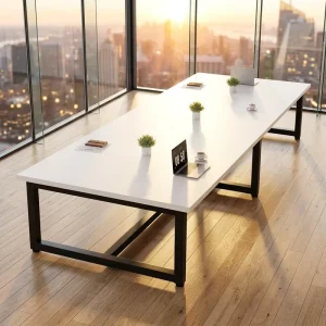 Modern Simple Conference Table for Meeting Room Podcast Studio and Training Room Panel Wood Office Workbench
