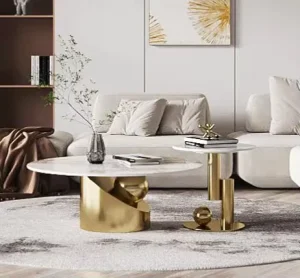 Modern Simple Convertible Stainless Steel Metal Coffee Table for Living Room Home Use Factory