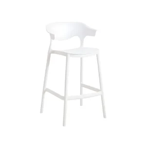 Modern Simple Counter Height White Polypropylene Bar Chair