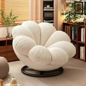 Modern Simple Creative Lazy Sofa Bedroom Living Room Office Small Sofa Balcony Leisure Chair Rotating Single Sofa Chair