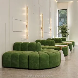 Modern Simple Curve Customized S-Shape Nordic Style Combination Sofa for Business Office Shopping Mall Lobby Restaurant Sets
