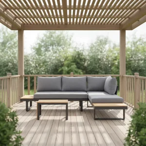 Modern Simple Design Aluminum Frame Outdoor Garden Sofa Two-Seated Double Sofa for Hotel