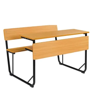 Modern Simple Design Double School Desk Chair Set Classroom Furniture Made MDF Steel 750mm Height 3 Year Warranty Commercial Use