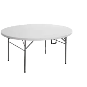 Modern Simple Design Foldable Wooden Broad Desktop Metal Frame Round Hotel Dining Table for Hotel Lobby