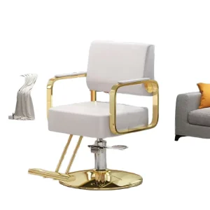 Modern Simple Design Salon Furniture Durable Stainless Steel Hair Salon Chair Adjustable Chair Salon Chair Gold for Barber Shop