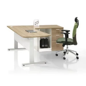 Modern Simple Design Staff Workstation Office Computer Table with File Cabinet