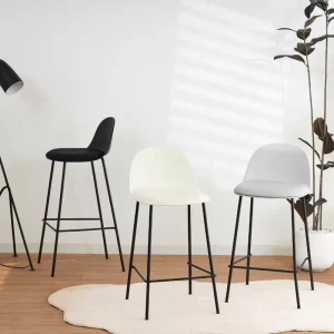 Modern Simple Design Velvet Bar Stools Kitchen Upholstered Bar Chairs With Metal Legs EN581