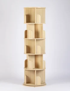 Modern Simple Design Wooden Rotating Corner Wall Tree Shaped Kids Bookshelf Cabinet for Office Home Living Room