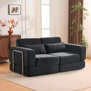 Modern Simple Elegant Corner Design High density Foam Vacuum Compression Extendable Sponge Corduroy Living Room Apartment Sofa