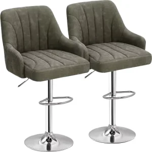 Modern Simple European American High Metal Leg Home Bar Stool Reception Height Adjustable Swivel Rotatable Pub Chairs