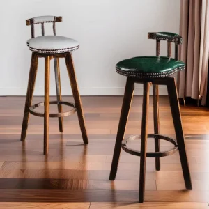 Modern Simple High Bar Stool High Stools Home Bar Chairs European Style Bar Chairs Front Desk High Chairs with Wooden