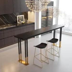 Modern Simple High Coffee Table and Chair Set for Home Use Narrow Long Bar Combination