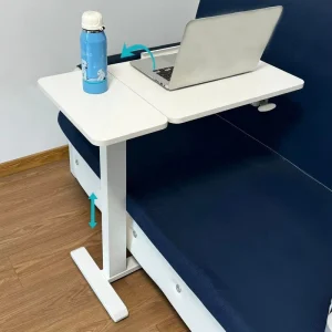 Modern Simple Hospital Patient Dining Table School Home Office Bedroom Height Adjustable Metal Table Hidden Wheel Tilting Work