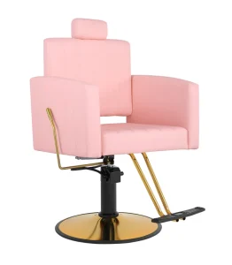 Modern Simple Hydraulic Barber Chair Reclining 360 Degree Rotation Metal Leather Seat Salon Furniture for School Beauty Salon