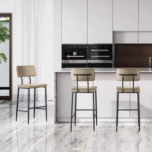 Modern Simple Iron Bar Stool High Stool Household Island Table Chair European Minimalist Industrial Style HD 7176D Armrest