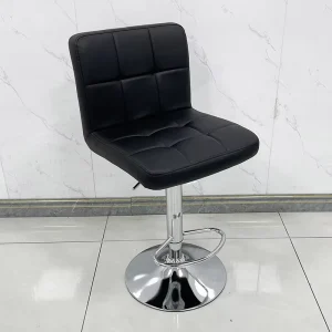 Modern Simple Leather Adjustable Counter Height Bar Stool Rotatable Backrest Lifting Function Metal Frame Commercial Bar Kitchen