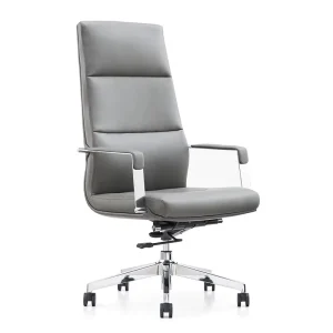 Modern Simple Leather Executive Office Chair Armrests Swivel Rolling Comfortable Long time Sitting for Study Home Meeting Use