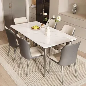 Modern Simple Luxury Metal Frame Dining Table Home Furniture for Dining Hotel Meeting Room