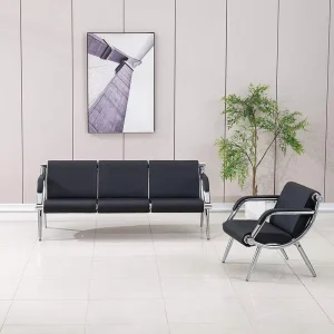 Modern Simple Metal 2 Seat Hospital Reception Commercial Furniture Office Visitor Seating Sofa Set for Mall