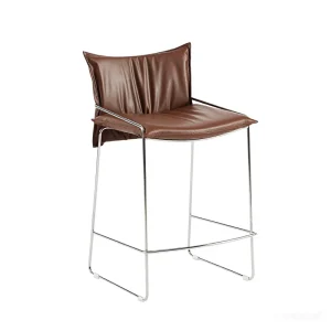 Modern Simple Metal Bar Stool High end Restaurant Furniture Light Luxury Upholstered Bar Chair with Armrest