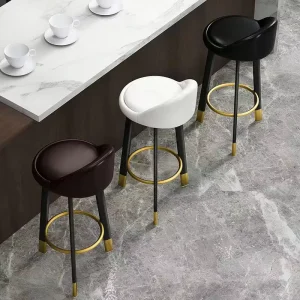 Modern Simple Metal Frame Bar Stools Soft Seat High Backrest for Farmhouse Living Room Commercial Use Yuke