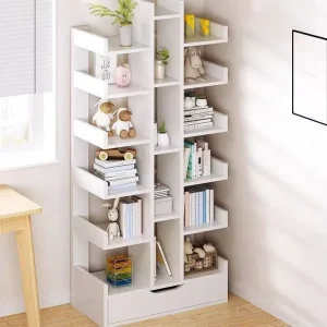 Modern Simple Multi layer Bookshelf Shelving Creative Bookshelf Wooden Bookcase Library Magazine Storage Rack