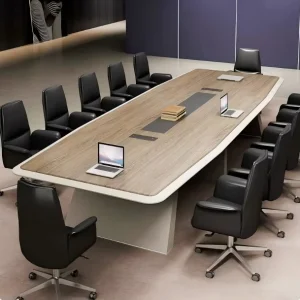 Modern Simple Office Furniture Solid Wood Long Strip Negotiation Table And Chair Set For Meeting Rooms & Conference Spaces