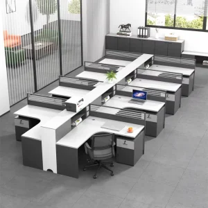 Modern Simple Open Staff Workstations Multi Office Wooden Table Commercial Office Furniture Set