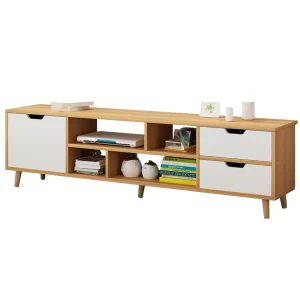 Modern Simple Panel Wood Style TV Cabinet for Home Use for Small Living Room Bedroom or Hall Dining Furniture