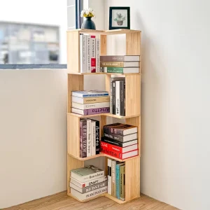 Modern Simple Solid Wood Floor Standing Bookshelf Wall Mountable Storage Rack for Living Home Furniture