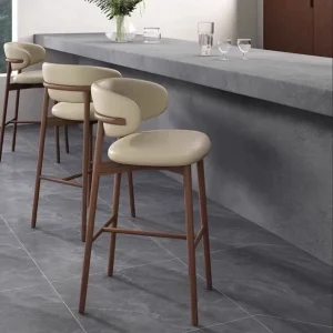 Modern Simple Solid Wood Light Luxury Nordic High Chair Designer Bar Table Chair Home Bar Stool