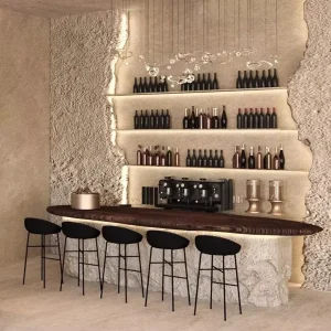 Modern Simple Style Bar Restaurant Furniture Set with Custom Interior Design Service LED Lighting