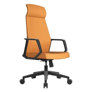 Modern Simple Style Executive Office Chair with Genuine Leather Adjustable Height Swivel Base for Home Office Use