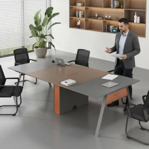 Modern Simple Style High Quality Wood Commercial Conference Table Durable Multi Functional Metal Legs Office Furniture Office