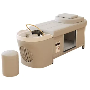 Modern Simple Synthetic Leather Commercial Use Salon Shampoo Chair Stainless Steel Frame Constant Temperature Water Circulation